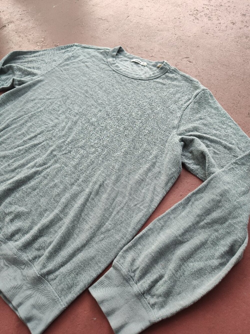Buck Mason Lightweight Double Slub Crew Mens Size M Venice Wash Sweatshirt grey